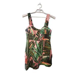 FARM Rio Tropical Print Mini Dress - Green and Pink